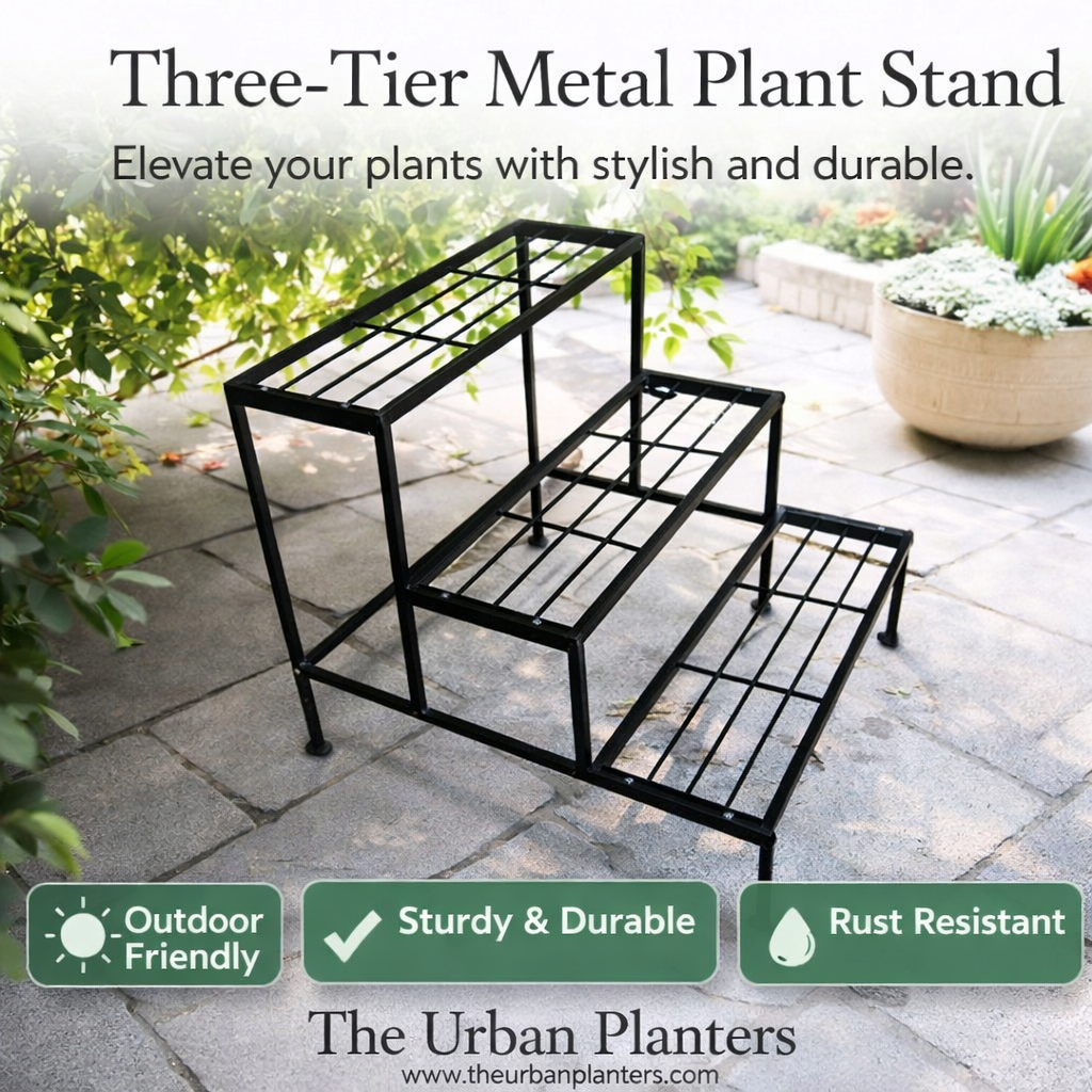 Three- Tier Metal Plant Stand - The Urban Planters