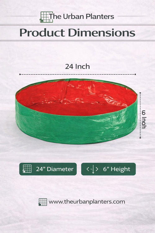 24” * 6" Extra-Large Heavy-Duty Round Grow Bags – Pack of 4 - The Urban Planters