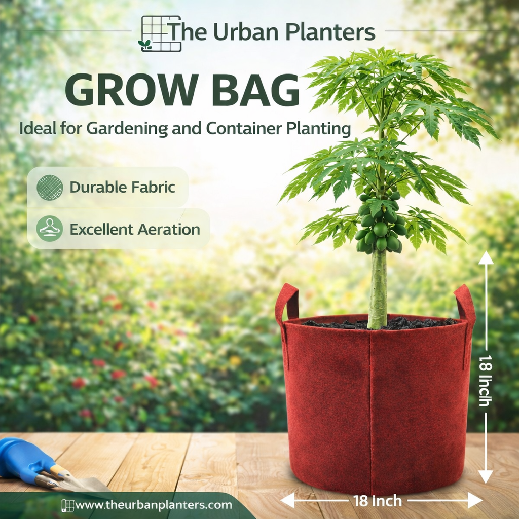 18*18 Inch Geo Fabric Grow Bag | Heavy Duty 400 GSM